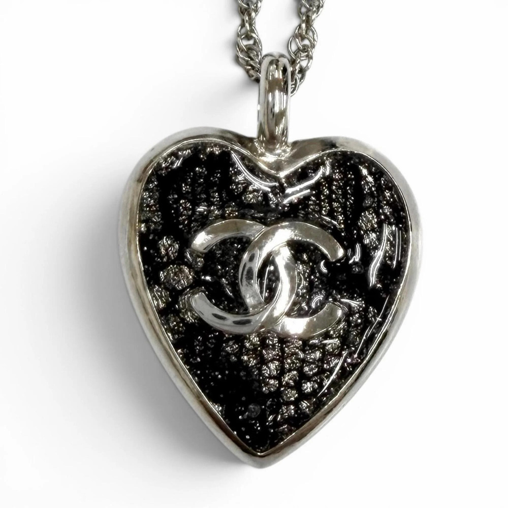 CHANEL Black Logo Necklace